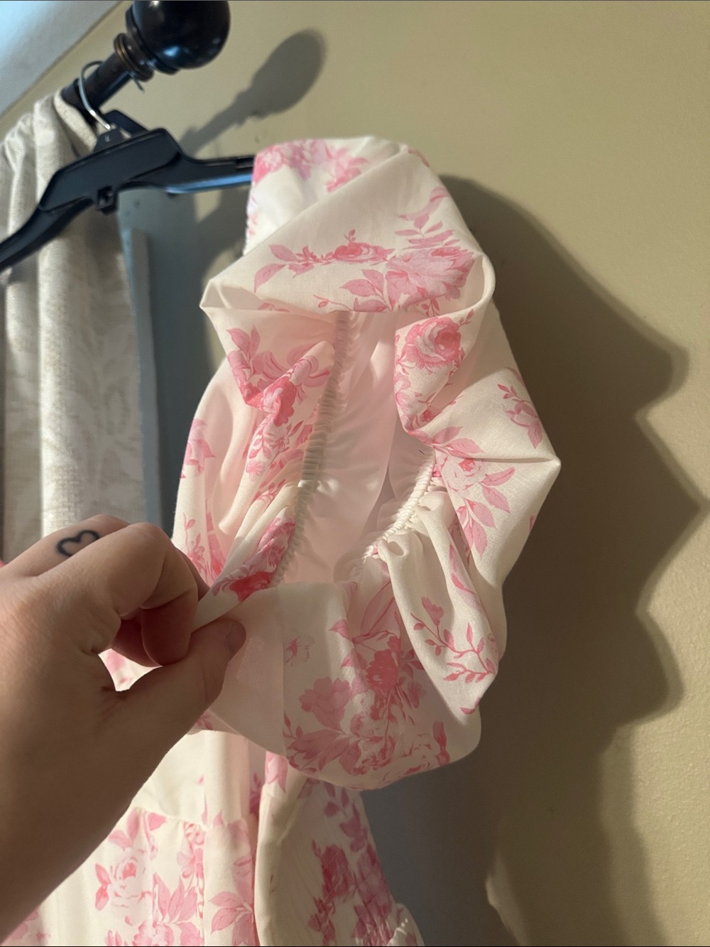 Women's White Maxi Dress with Pink Floral Print - Picture 7 of 9